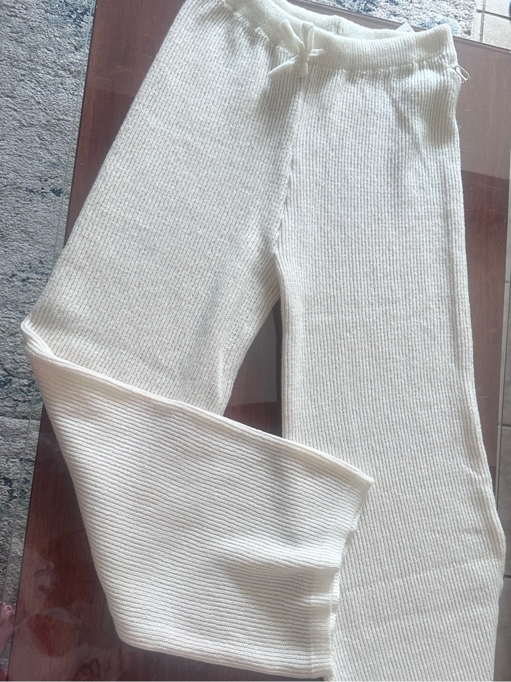 Vintage Havana Cream Knit Ribbed Lounge Pants